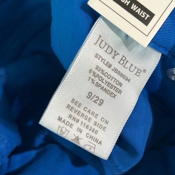 NEW Judy Blue Tummy Control HighWaist Skinny Garment Dyed Cobalt Blue Pant 9/29 - Picture 13 of 13